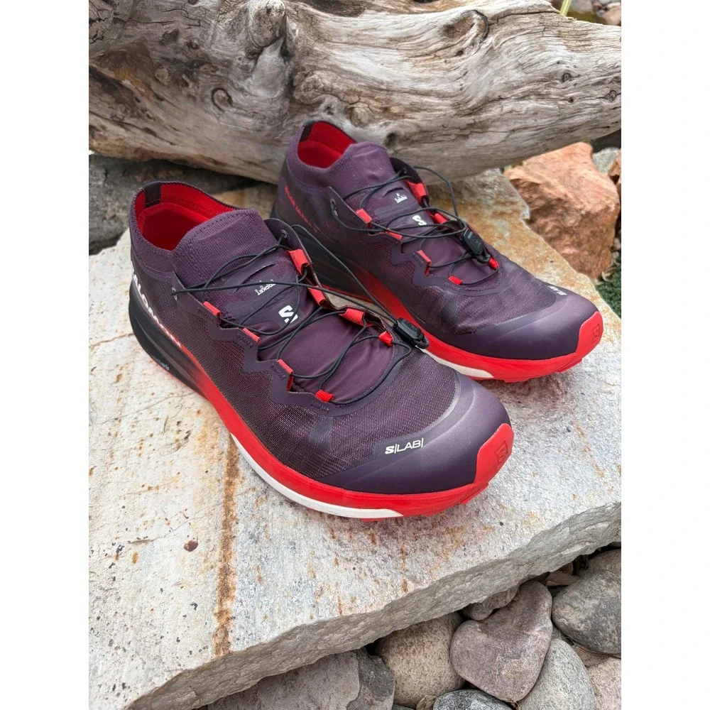 Salomon S/Lab Ultra 3 Maverick Red Trail Running Shoes Mens 12 Womens 13 471888 - Picture 2 of 14